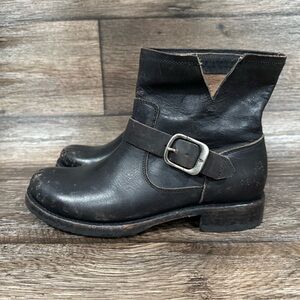 NEW w/o Box FRYE VERONICA FLEX BOOTIE IN DISTRESSED ANTIQUE BLACK SIZE 8 #2‎